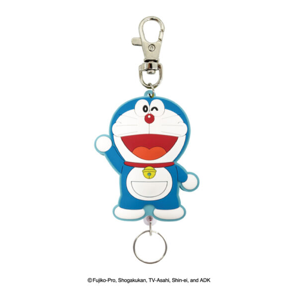 Doraemon 哆啦A夢造型橡膠捲線伸縮鑰匙圈
