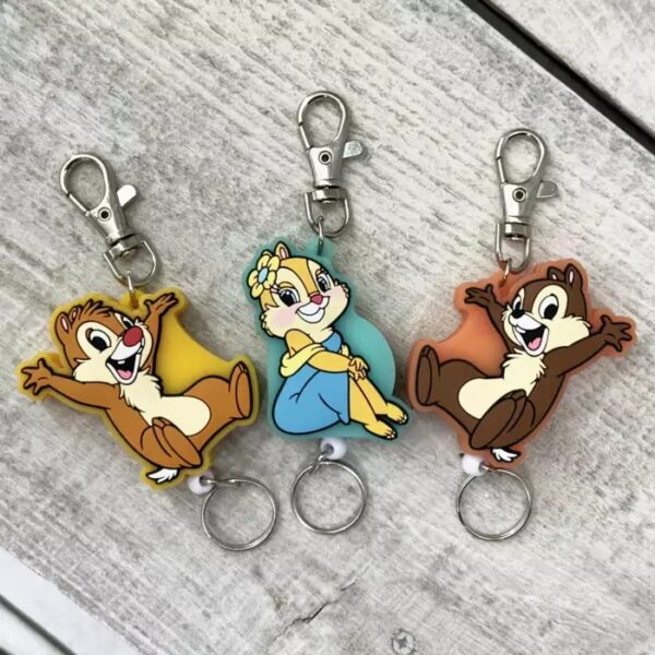 Disney 迪士尼 蒂蒂造型橡膠捲線伸縮鑰匙圈