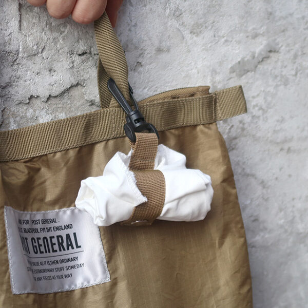 日本 POST GENERAL 藍綠色環保收納購物袋（附掛勾）