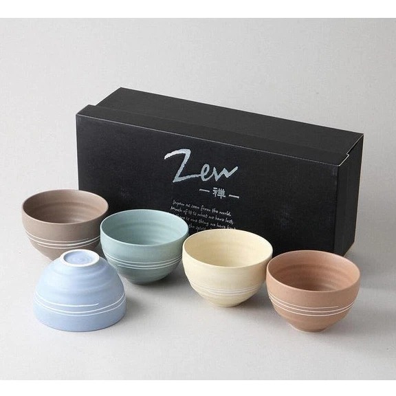 日本 ZEN禅－日本製美濃燒 五色啞光球型小碗